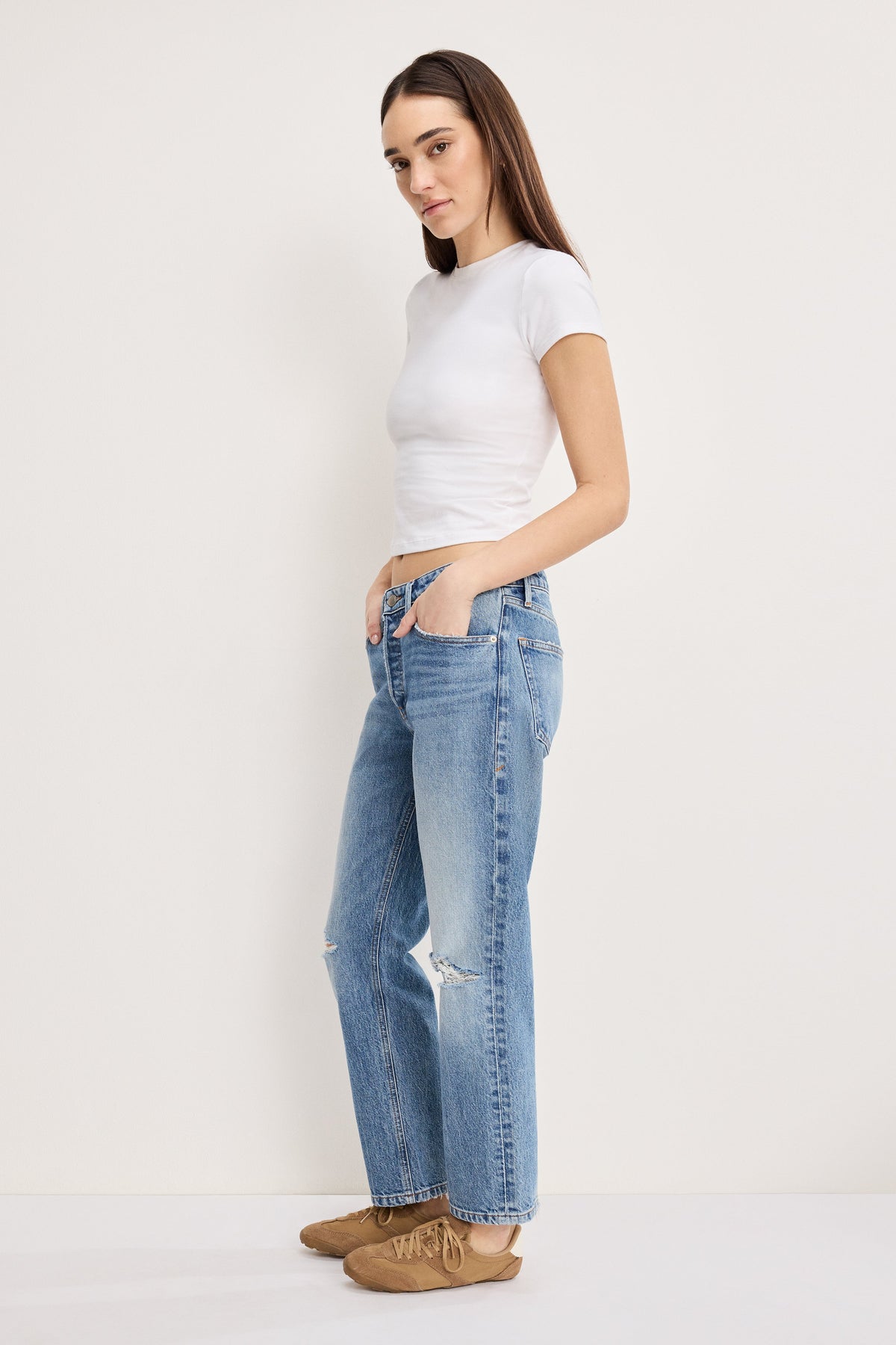 VINTAGE STRAIGHT ANKLE JEANS INDIGO1221