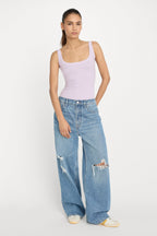 MODAL RIB TANK BODYSUIT LIGHT LILAC