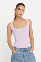 MODAL RIB TANK BODYSUIT LIGHT LILAC