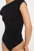 SUPER STRETCH OPEN BACK BODY SUIT BLACK001