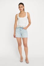 MODAL RIB TANK BODYSUIT CHALK