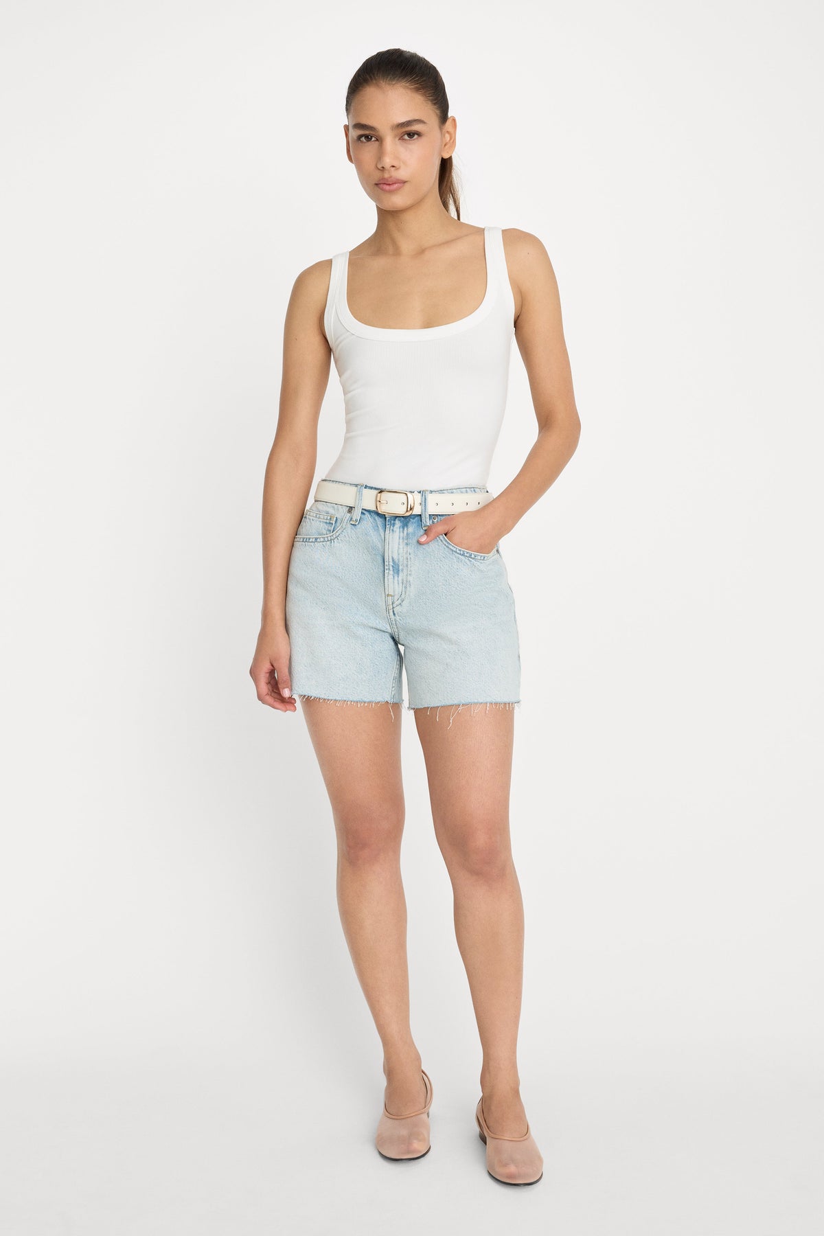 MODAL RIB TANK BODYSUIT CHALK