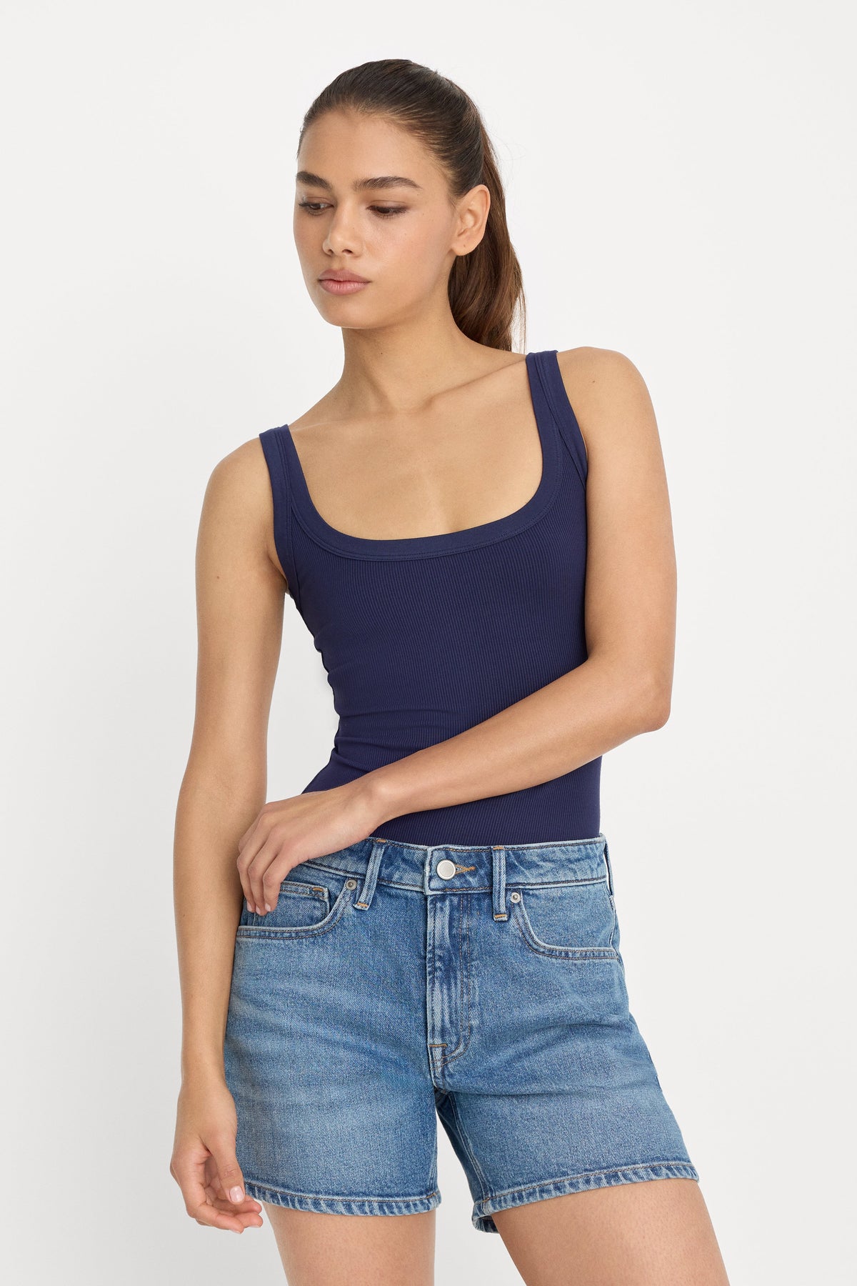 MODAL RIB TANK BODYSUIT HORIZON INK