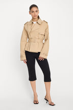 THE CROPPED TRENCH JACKET SANDY FAWN