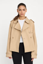 THE CROPPED TRENCH JACKET SANDY FAWN