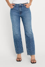 GOOD ICON STRAIGHT ANKLE PEARL JEANS INDIGO1186