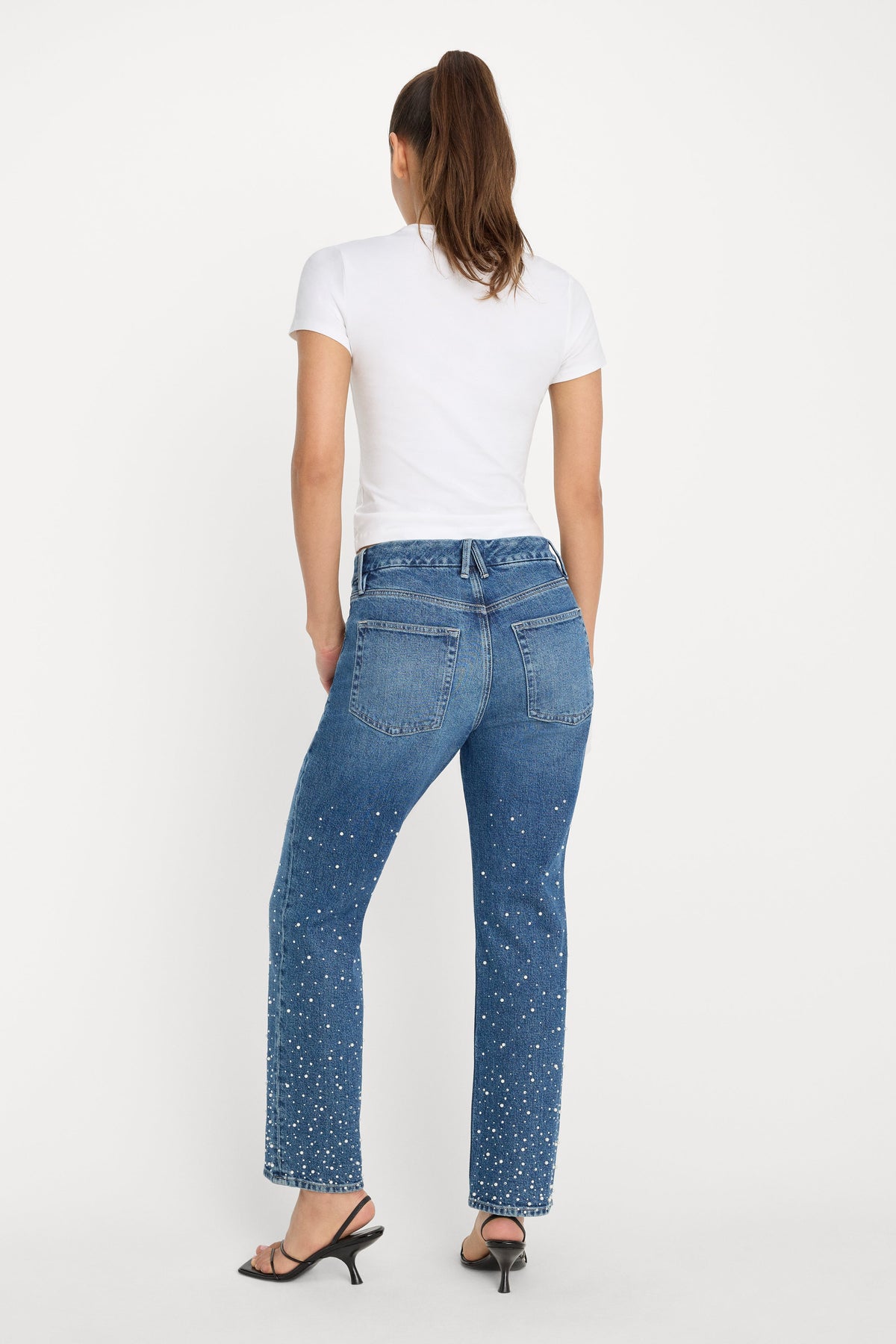GOOD ICON STRAIGHT ANKLE PEARL JEANS INDIGO1186