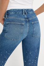 GOOD ICON STRAIGHT ANKLE PEARL JEANS INDIGO1186