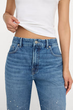 GOOD ICON STRAIGHT ANKLE PEARL JEANS INDIGO1186