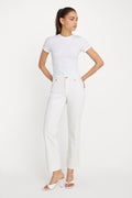 GOOD ICON STRAIGHT ANKLE PEARL JEANS WHITE001
