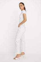 GOOD ICON STRAIGHT ANKLE PEARL JEANS WHITE001
