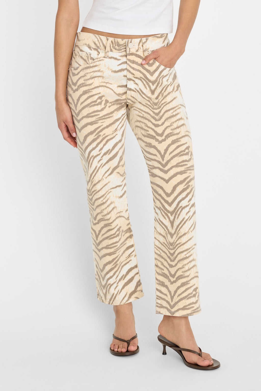 VINTAGE STRAIGHT ANKLE JEANS BROWN TIGER