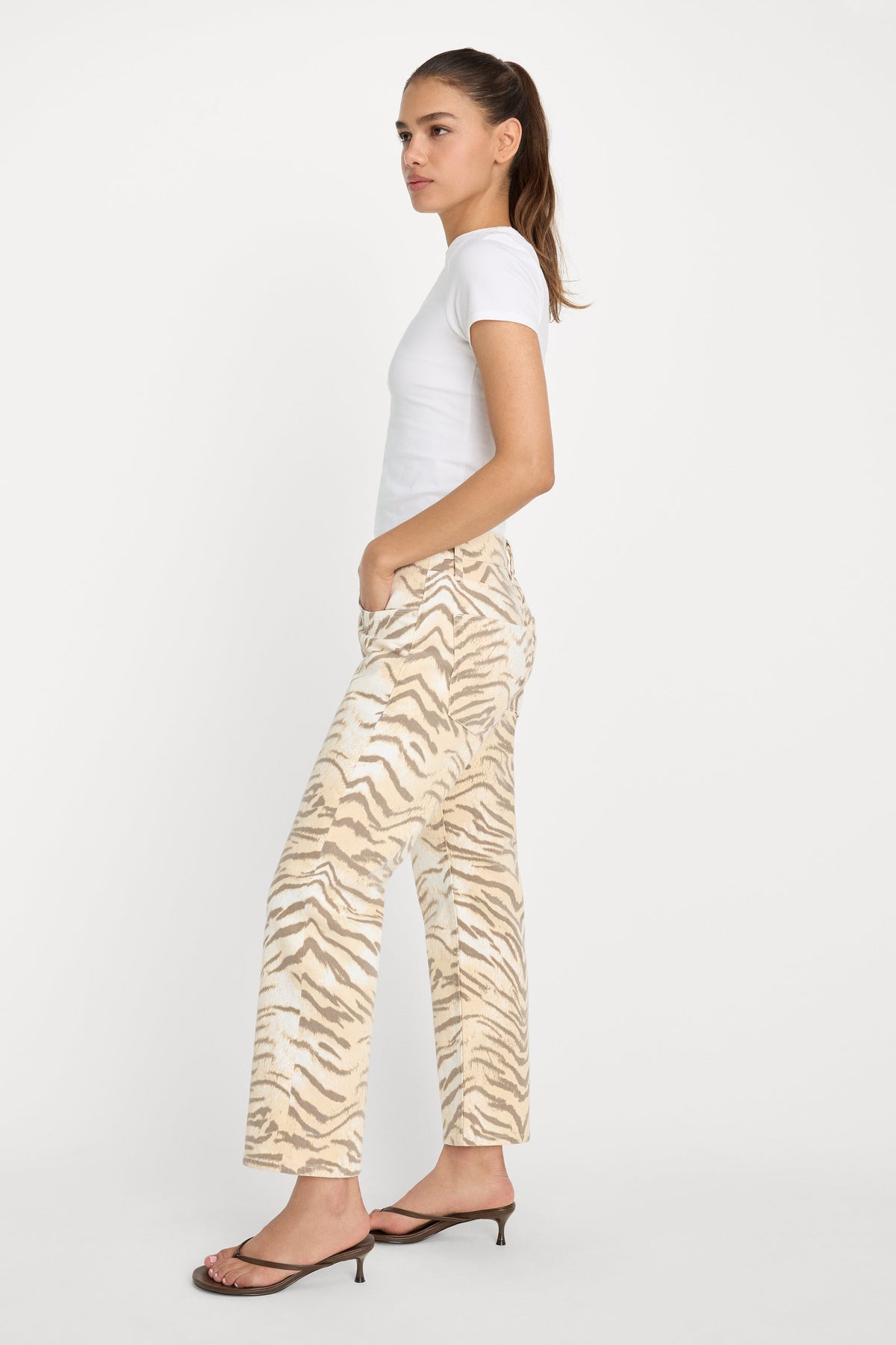 VINTAGE STRAIGHT ANKLE JEANS BROWN TIGER