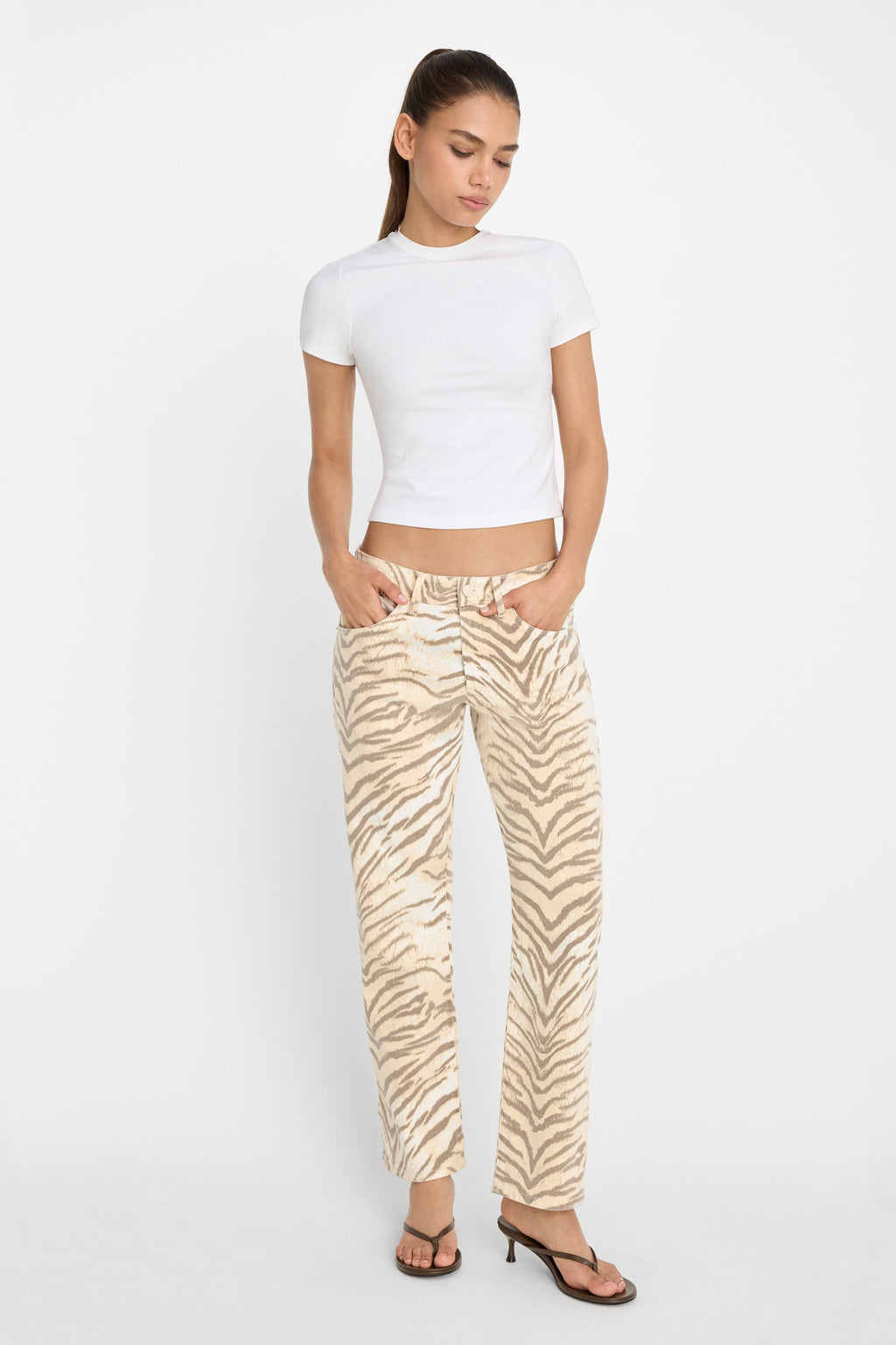 VINTAGE STRAIGHT ANKLE JEANS BROWN TIGER
