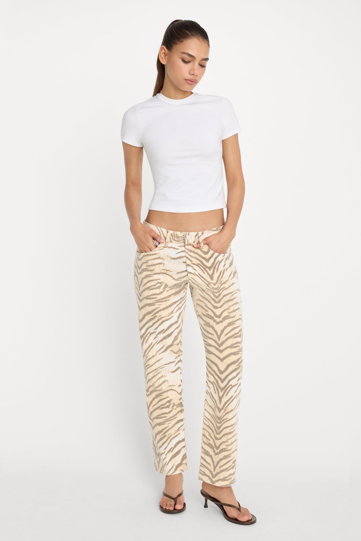 VINTAGE STRAIGHT ANKLE JEANS BROWN TIGER
