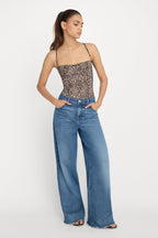 MESH BUSTIER BODYSUIT LUCKY LEOPARD001