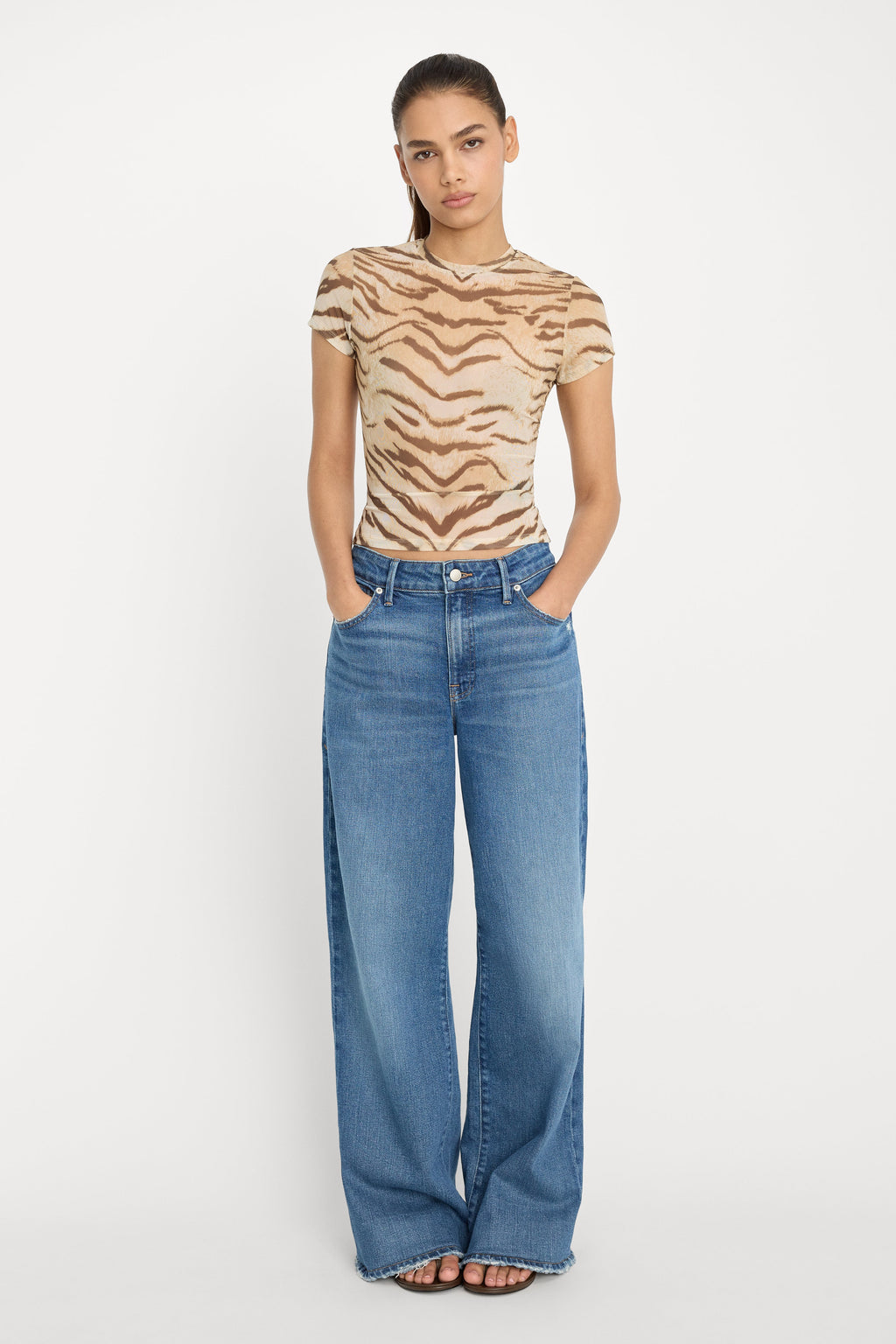 MESH BABY TEE BROWN TIGER