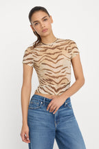 MESH BABY TEE BROWN TIGER