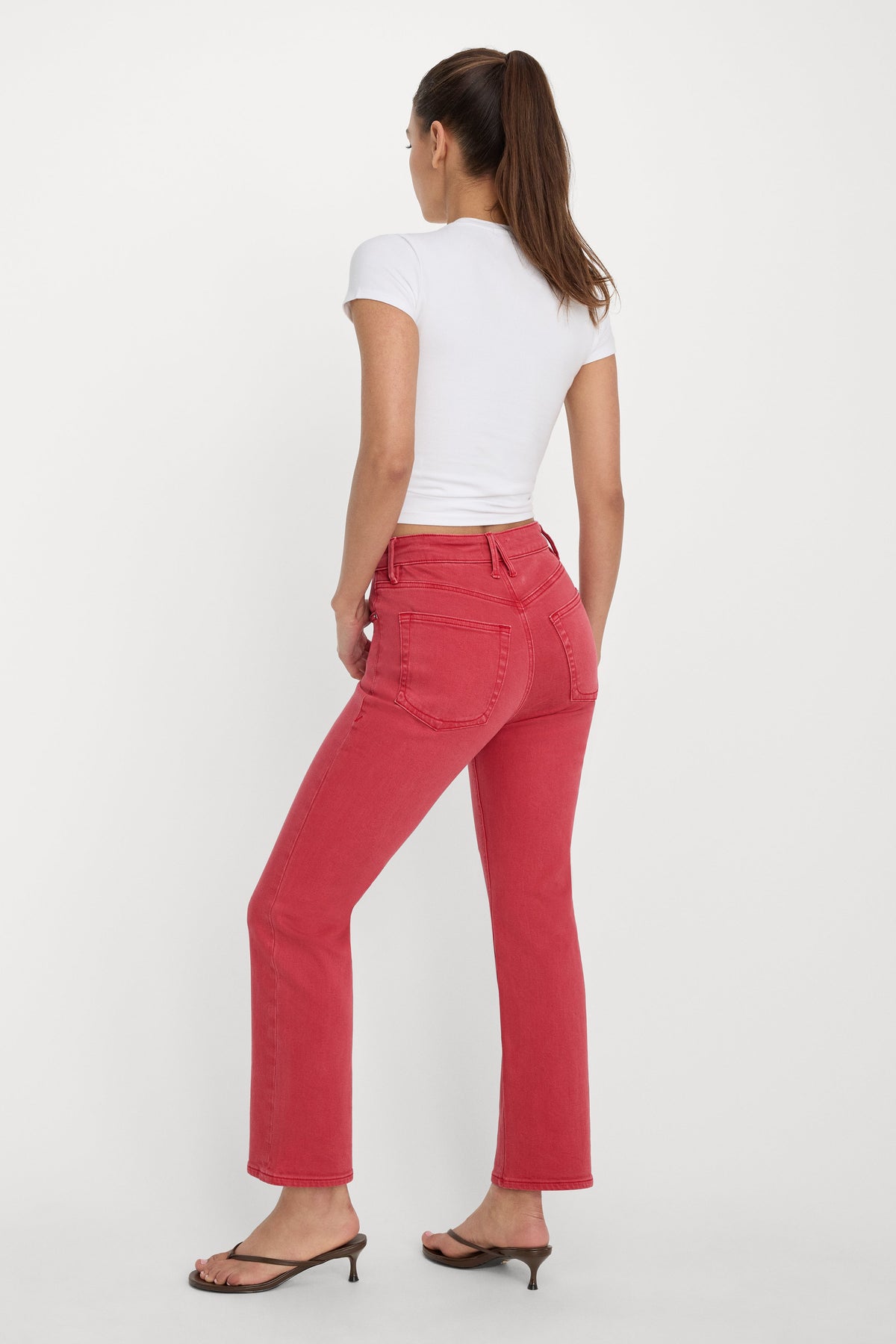 GOOD ICON ANKLE JEANS CHERRY RED