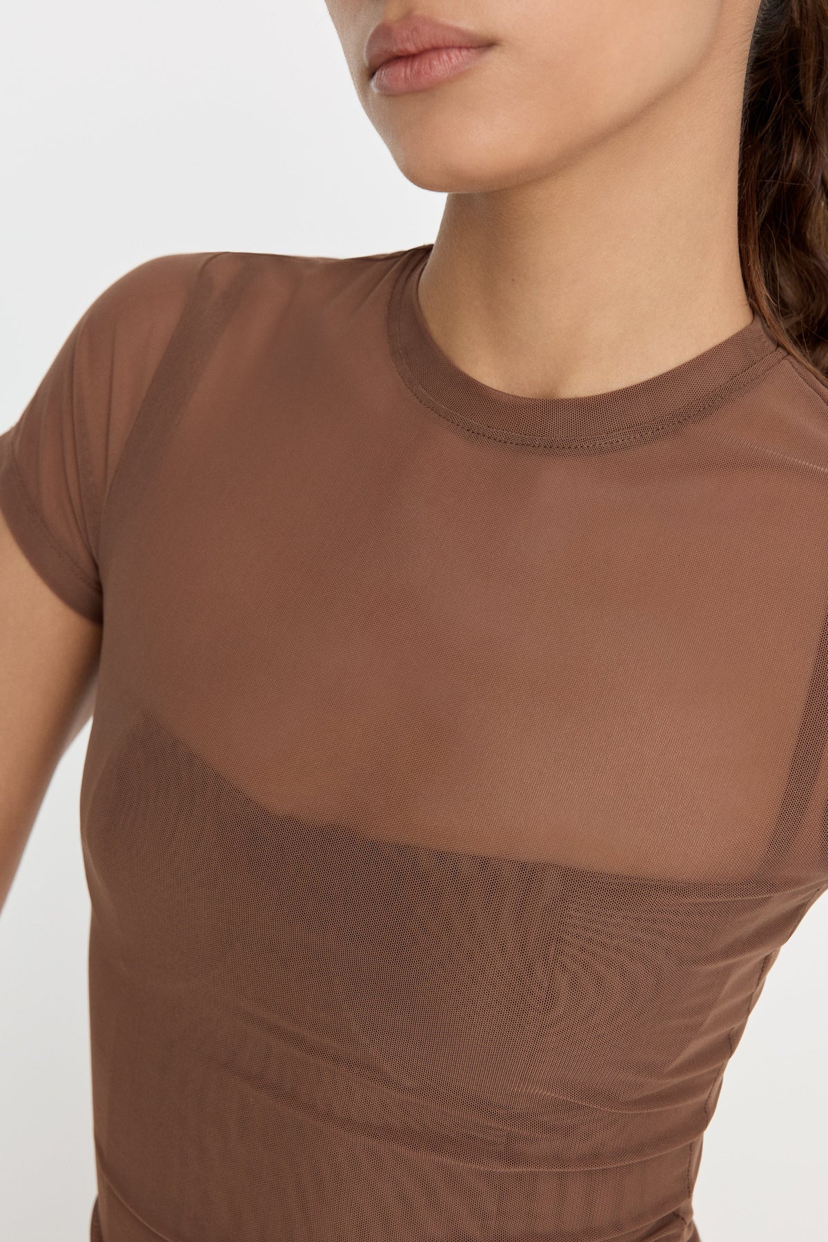 MESH BABY TEE SADDLEWOOD