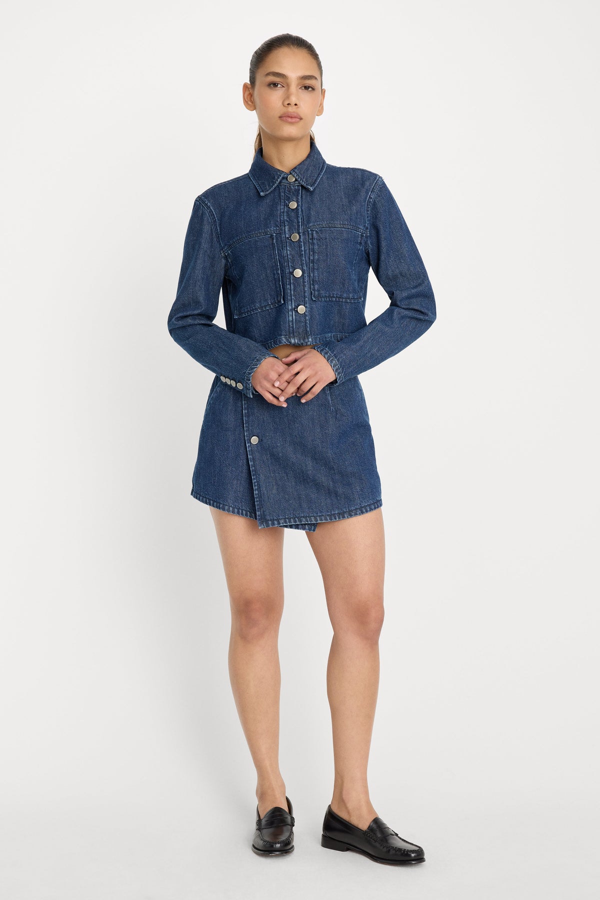 DENIM CROPPED JACKET INDIGO1187