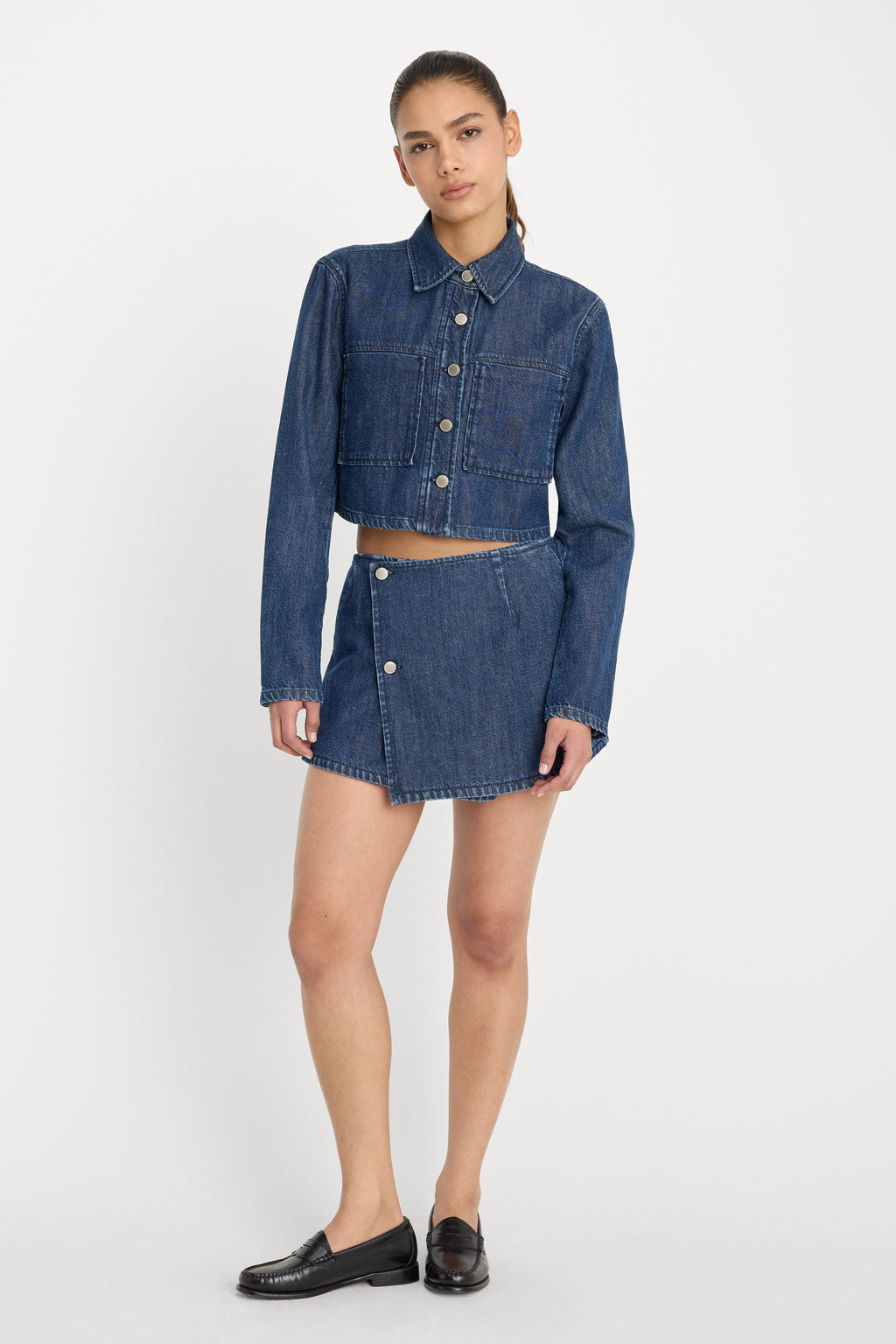 DENIM CROPPED JACKET INDIGO1187
