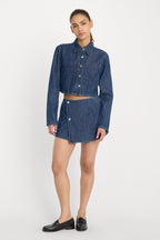 DENIM CROPPED JACKET INDIGO1187