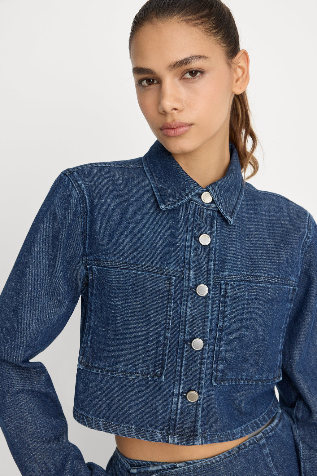 DENIM CROPPED JACKET INDIGO1187