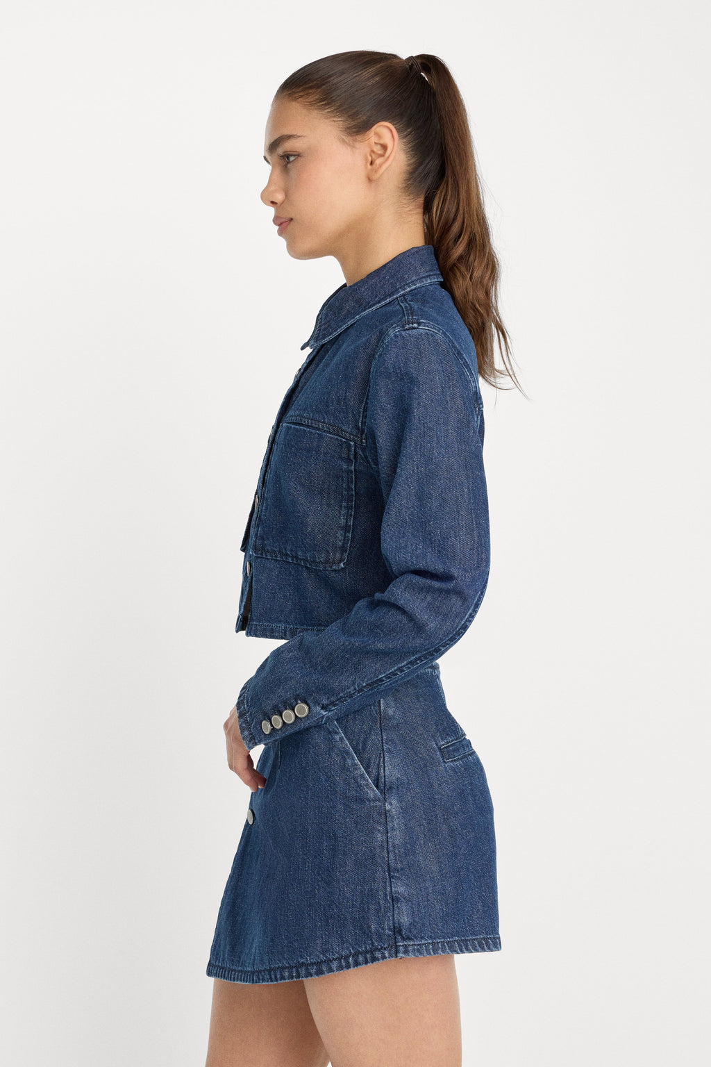 DENIM CROPPED JACKET INDIGO1187