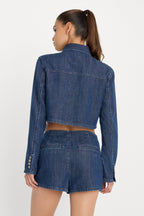 DENIM CROPPED JACKET INDIGO1187