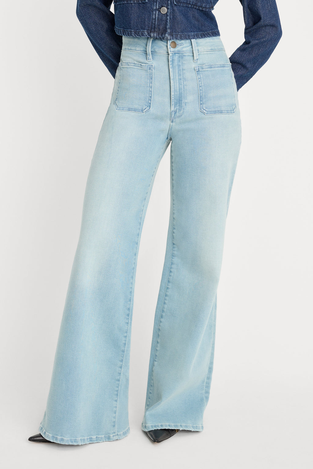 SOFT TECH GOOD WAIST PALAZZO JEANS INDIGO1129