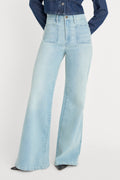 SOFT TECH GOOD WAIST PALAZZO JEANS INDIGO1129