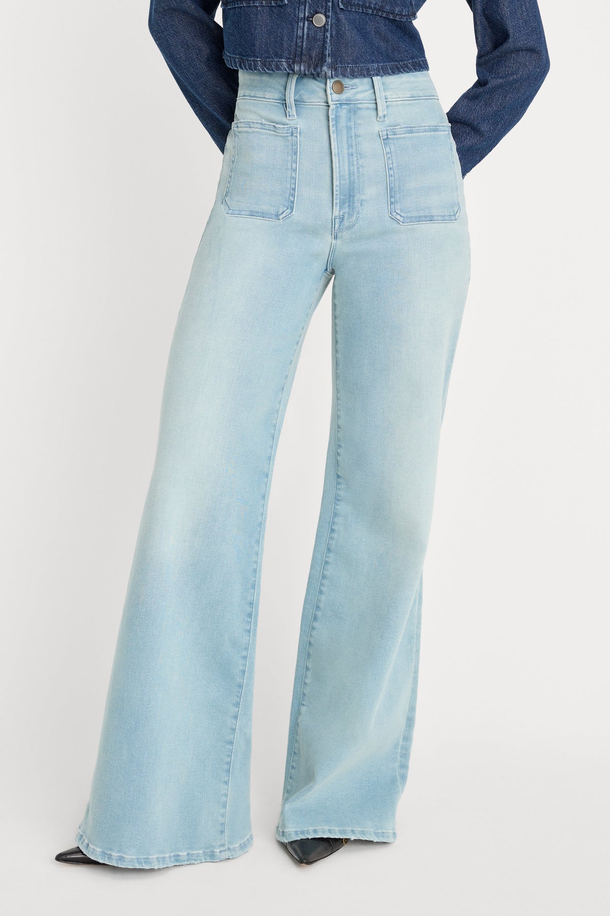 SOFT TECH GOOD WAIST PALAZZO JEANS INDIGO1129
