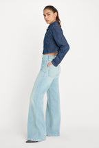 SOFT TECH GOOD WAIST PALAZZO JEANS INDIGO1129