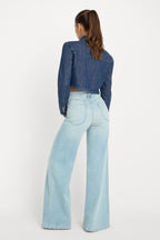 SOFT TECH GOOD WAIST PALAZZO JEANS INDIGO1129