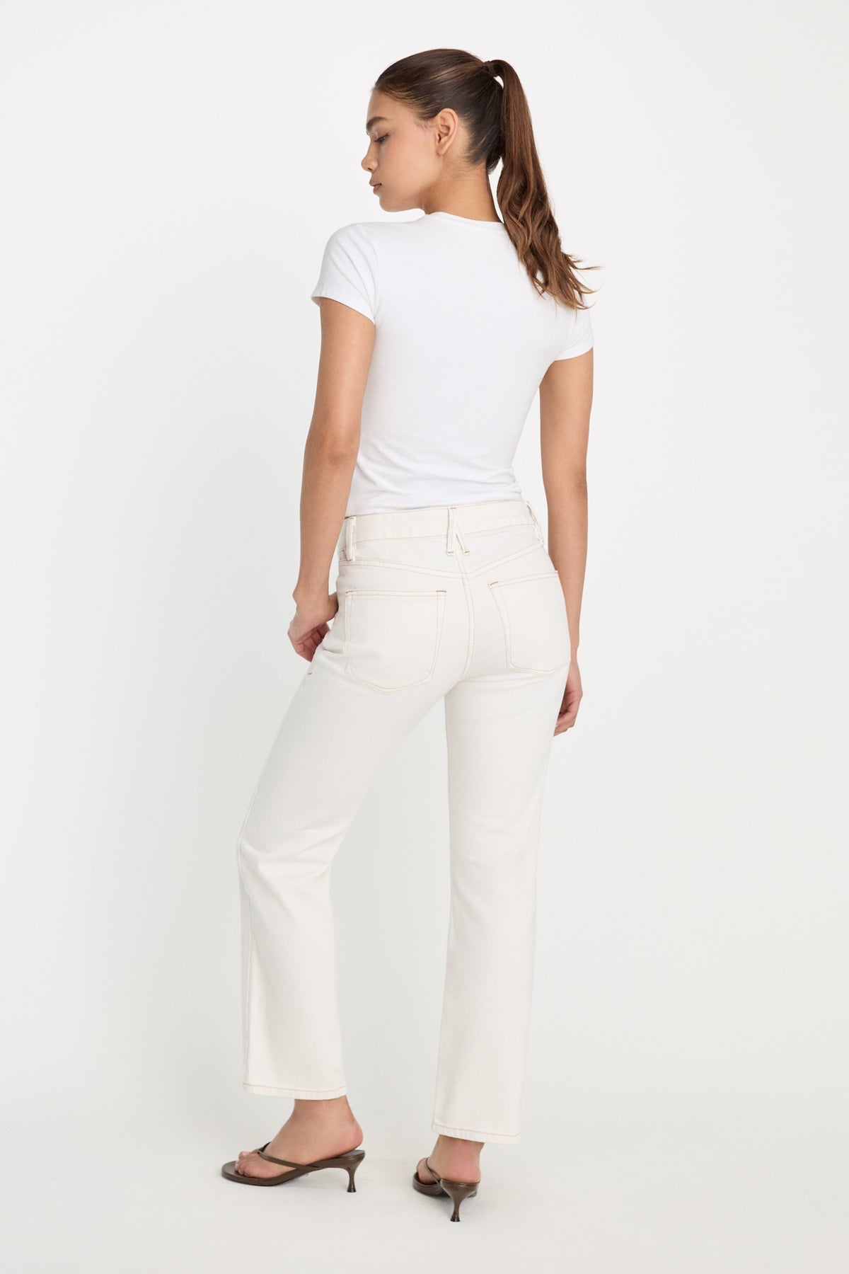 VINTAGE STRAIGHT ANKLE JEANS ECRU001