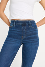 POWER STRETCH PULL-ON FLARE JEANS INDIGO491