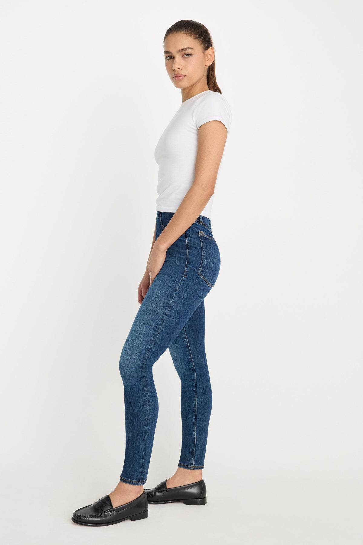 POWER STRETCH PULL-ON SKINNY JEANS INDIGO491