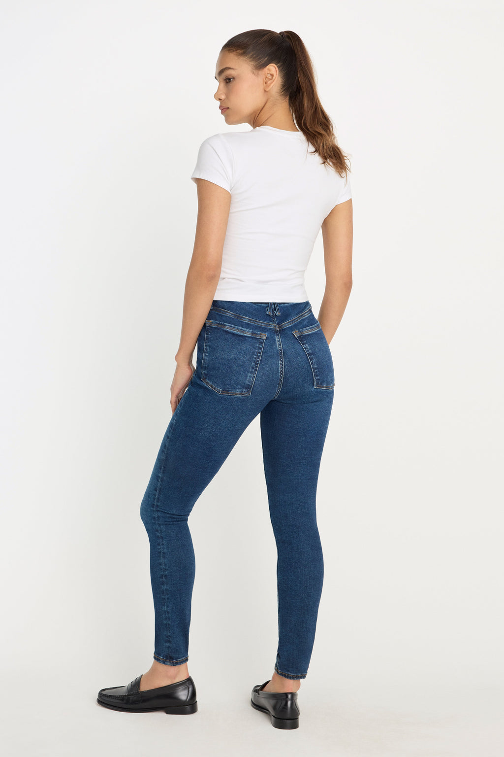 POWER STRETCH PULL-ON SKINNY JEANS INDIGO491