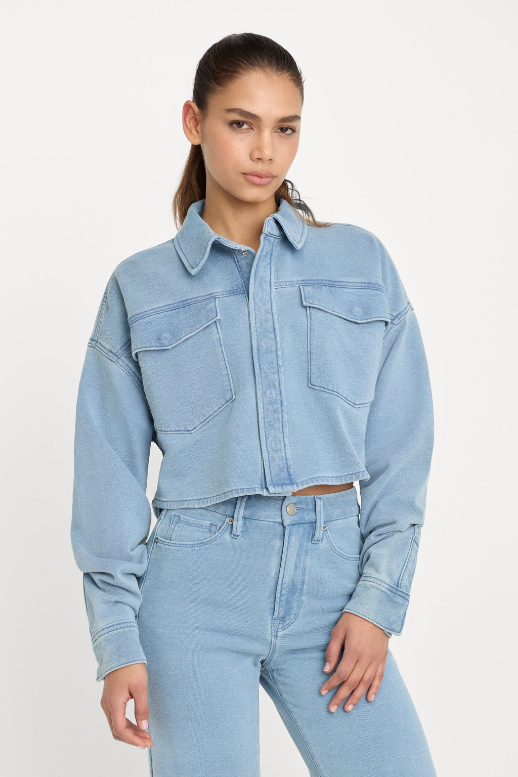 JEANIUS CROPPED JACKET INDIGO376