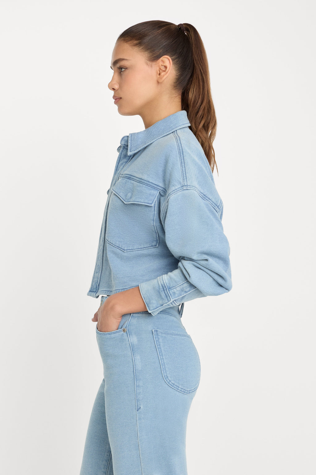 JEANIUS CROPPED JACKET INDIGO376