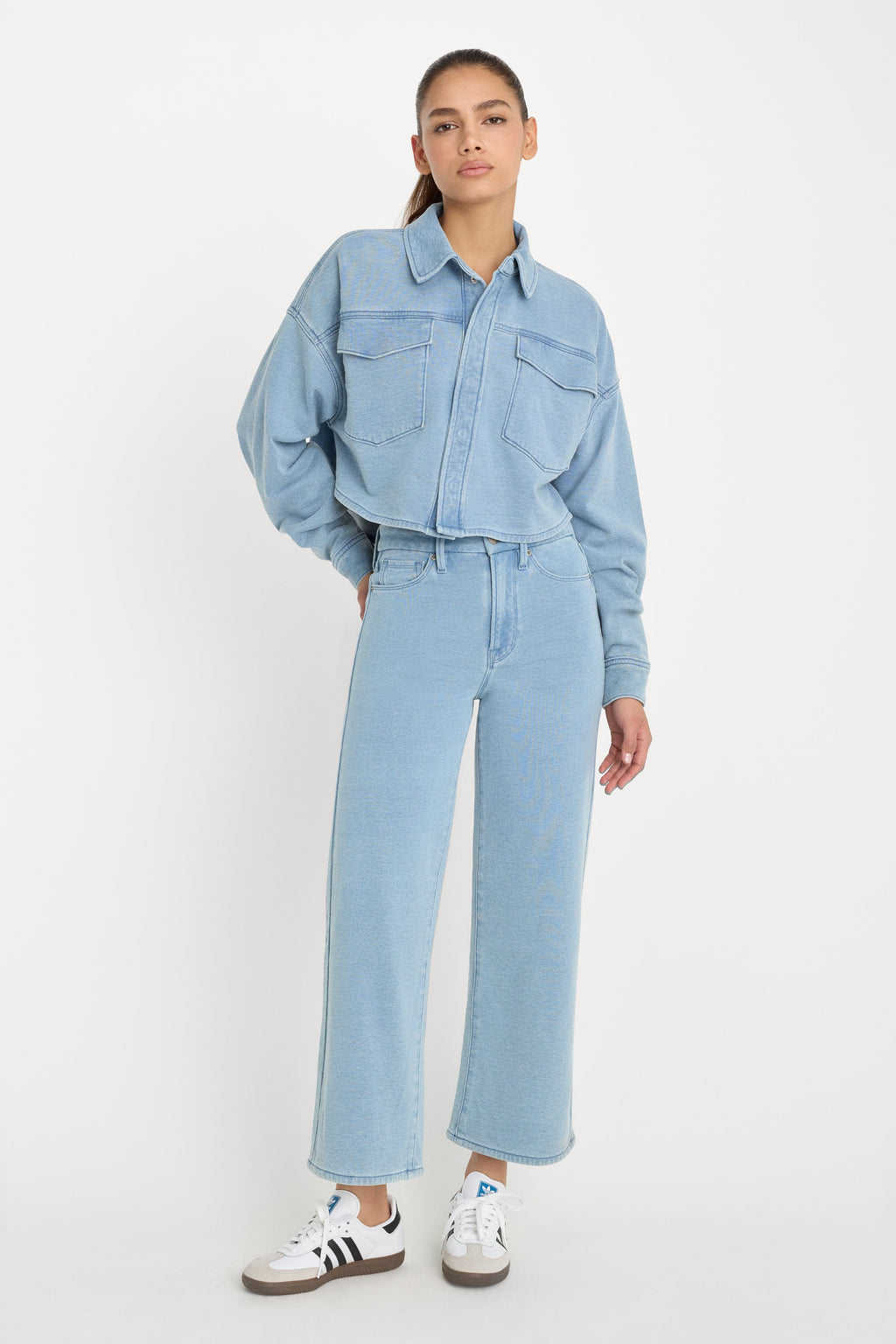 JEANIUS CROP PALAZZO INDIGO376