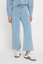 JEANIUS CROP PALAZZO INDIGO376