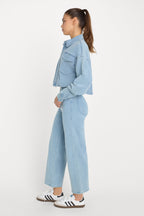 JEANIUS CROP PALAZZO INDIGO376