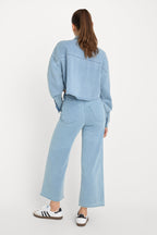 JEANIUS CROP PALAZZO INDIGO376