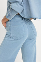 JEANIUS CROP PALAZZO INDIGO376