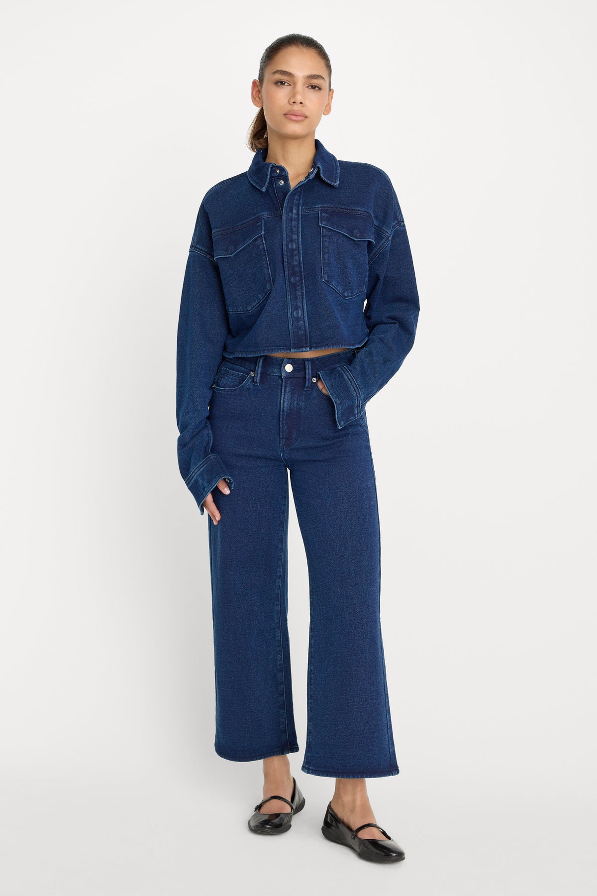 JEANIUS CROPPED JACKET INDIGO377