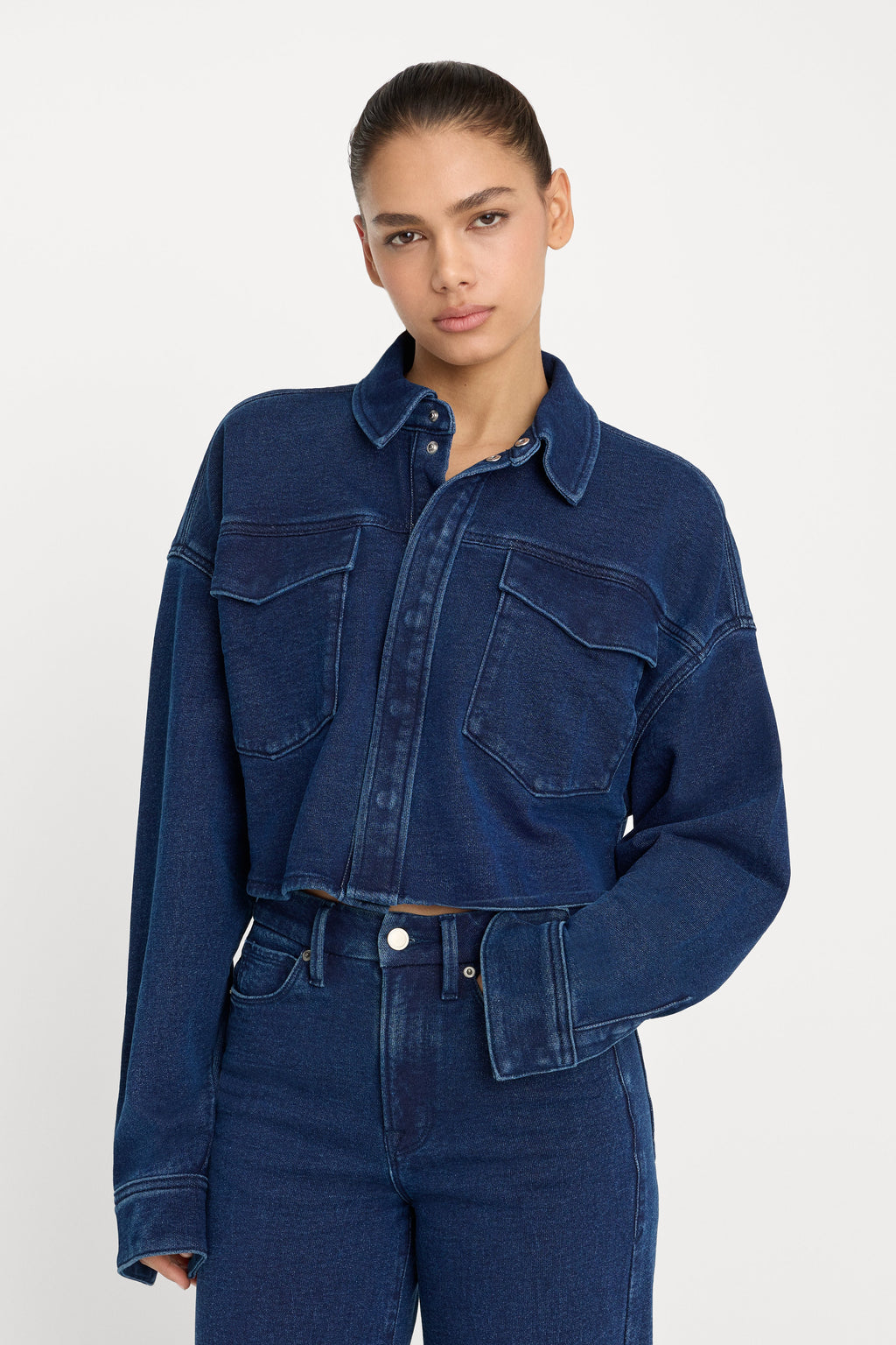 JEANIUS CROPPED JACKET INDIGO377