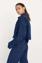 JEANIUS CROPPED JACKET INDIGO377