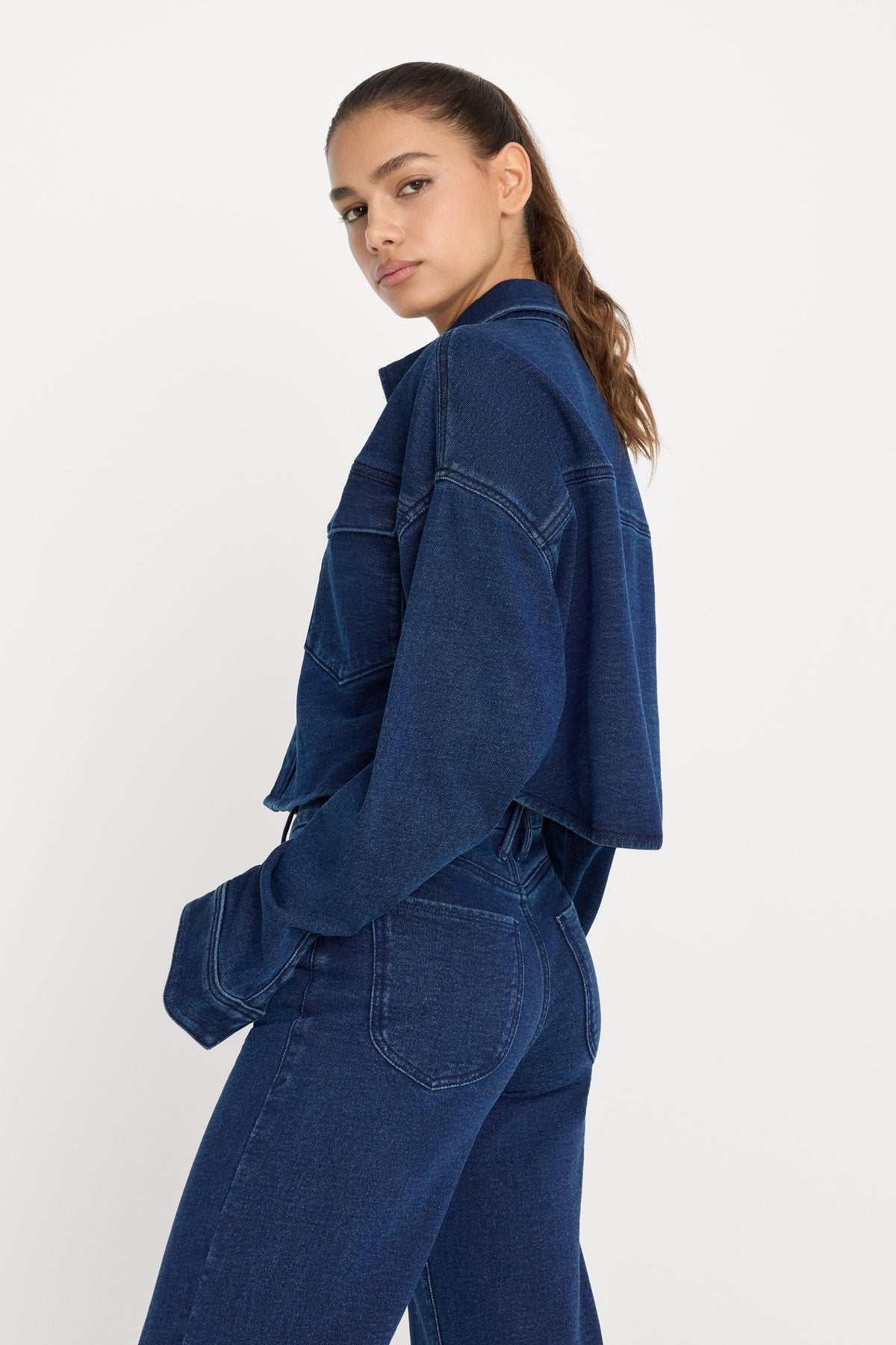 JEANIUS CROPPED JACKET INDIGO377